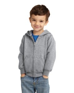 preview image of Port & Company CAR78TZH Toddler Core Fleece Full-Zip Hooded Sweatshirt