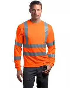 preview image of CornerStone   - ANSI 107 Class 3 Long Sleeve Snag-Resistant Reflective T-Shirt. CS409