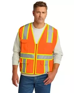 preview image of CornerStone    ANSI 107 Class 2 Surveyor Zippered Two-Tone Vest. CSV105