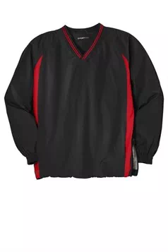 preview image of Sport-Tek JST62 Tipped V-Neck Raglan Wind Shirt