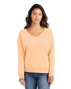 preview image of Port & Company LPC098V Women's Beach Wash Garment-Dyed V-Neck Sweatshirt