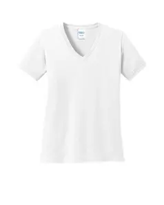 preview image of Port & Company LPC54V Women's Core Cotton V-Neck Tee