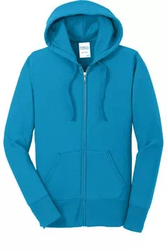 preview image of Port & Company LPC78ZH Women's Core Fleece Full-Zip Hooded Sweatshirt