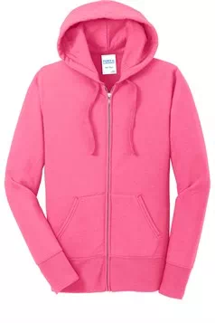 preview image of Port & Company LPC78ZH Women's Core Fleece Full-Zip Hooded Sweatshirt