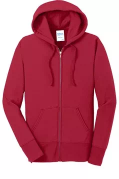 preview image of Port & Company LPC78ZH Women's Core Fleece Full-Zip Hooded Sweatshirt