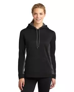 preview image of Sport-Tek LST235 Women's Sport-Wick Fleece Colorblock Hooded Pullover