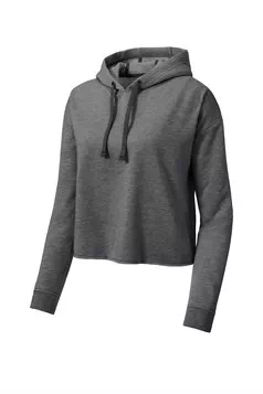 preview image of Sport-Tek LST298 Women's PosiCharge Tri-Blend Wicking Fleece Crop Hooded Pullover