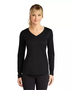 preview image of Sport-Tek   Women's Long Sleeve PosiCharge   Competitor V-Neck Tee. LST353LS