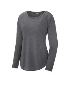 preview image of Sport-Tek LST400LS Women's PosiCharge Long Sleeve Tri-Blend Wicking Scoop Neck Raglan Tee