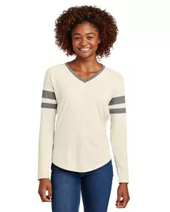 preview image of Sport-Tek   Women's Halftime Stripe Long Sleeve V-Neck Tee LST6043