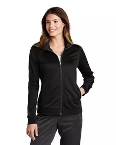 preview image of Sport-Tek LST94 Ladies Tricot Sleeve Stripe Track Jacket