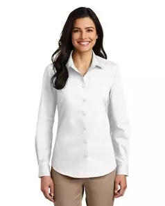 preview image of Port Authority   Women's Long Sleeve Carefree Poplin Shirt. LW100