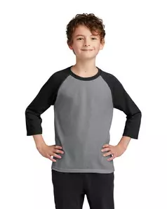 preview image of Port & Company PC55YRS Youth Core Blend 3/4-Sleeve Raglan Tee