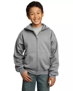 preview image of Port & Company   - Youth Core Fleece Full-Zip Hooded Sweatshirt.  PC90YZH