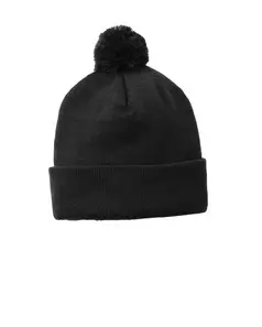 preview image of Sport-Tek STC37 Solid Pom Pom Beanie