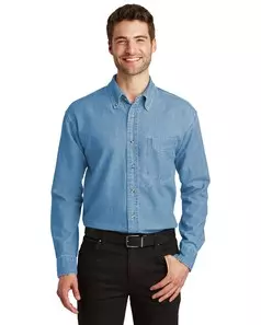 preview image of Port Authority   Tall Long Sleeve Denim Shirt. TLS600