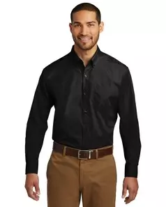 preview image of Port Authority   Long Sleeve Carefree Poplin Shirt. W100
