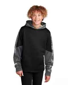 preview image of Sport-Tek   Youth Sport-Wick   Mineral Freeze Fleece Colorblock Hooded Pullover. YST231