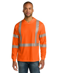 preview image of CornerStone ANSI 107 Class 3 Long Sleeve Segmented Tape Hooded Tee CS208