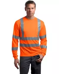 preview image of CornerStone   - ANSI 107 Class 3 Long Sleeve Snag-Resistant Reflective T-Shirt. CS409