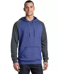 preview image of District   Young Mens Lightweight Fleece Raglan Hoodie.  DT196