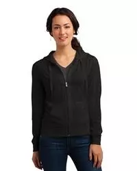 preview image of District   Women's Fitted Jersey Full-Zip Hoodie. DT2100