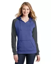 preview image of District   Women's Lightweight Fleece Raglan Hoodie.  DT296