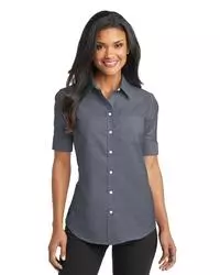 preview image of Port Authority   Women's Short Sleeve SuperPro   Oxford Shirt. L659