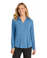 preview image of Port Authority LK5602 Women's Luxe Knit Button Tunic