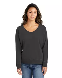 preview image of Port & Company   Women's Beach Wash   Garment-Dyed V-Neck Sweatshirt LPC098V