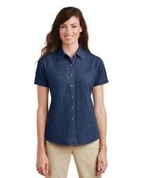 preview image of Port & Company   Women's Short Sleeve Value Denim Shirt.  LSP11