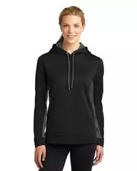 preview image of Sport-Tek   Women's Sport-Wick   Fleece Colorblock Hooded Pullover. LST235