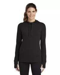 preview image of Sport-Tek    Women's PosiCharge    Tri-Blend Wicking Fleece Hooded Pullover. LST296