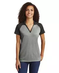 preview image of Sport-Tek    Women's PosiCharge    RacerMesh    Raglan Heather Block Polo. LST641