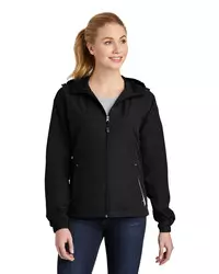 preview image of Sport-Tek   Women's Colorblock Hooded Raglan Jacket. LST76