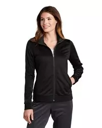 preview image of Sport-Tek    Ladies Tricot Sleeve Stripe Track Jacket. LST94
