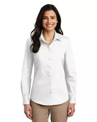preview image of Port Authority   Women's Long Sleeve Carefree Poplin Shirt. LW100