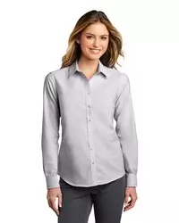 preview image of Port Authority    Women's SuperPro    Oxford Stripe Shirt. LW657