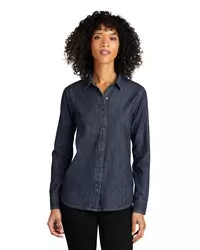 preview image of Port Authority   Women's Long Sleeve Perfect Denim Shirt LW676