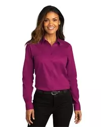 preview image of Port Authority   Women's Long Sleeve SuperPro React  Twill Shirt. LW808