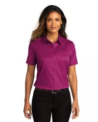 preview image of Port Authority   Women's Short Sleeve SuperPro React  Twill Shirt. LW809