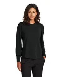 preview image of MM1019 Women's Stretch Jersey Long Sleeve Blouson Top