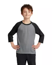 preview image of Port & Company   Youth Core Blend 3/4-Sleeve Raglan Tee. PC55YRS