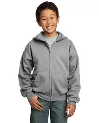 preview image of Port & Company   - Youth Core Fleece Full-Zip Hooded Sweatshirt.  PC90YZH