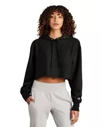 preview image of Champion     Women's Reverse Weave     Cropped Cut-Off Hooded Sweatshirt RW01W