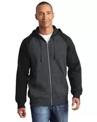 preview image of Sport-Tek   Raglan Colorblock Full-Zip Hooded Fleece Jacket.  ST269