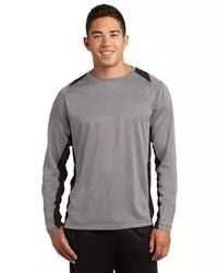 preview image of Sport-Tek   Long Sleeve Heather Colorblock Contender   Tee. ST361LS