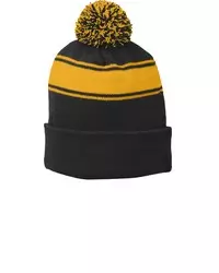 preview image of Sport-Tek   Stripe Pom Pom Beanie.  STC28