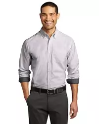 preview image of Port Authority    SuperPro    Oxford Stripe Shirt. W657