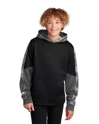 preview image of Sport-Tek   Youth Sport-Wick   Mineral Freeze Fleece Colorblock Hooded Pullover. YST231